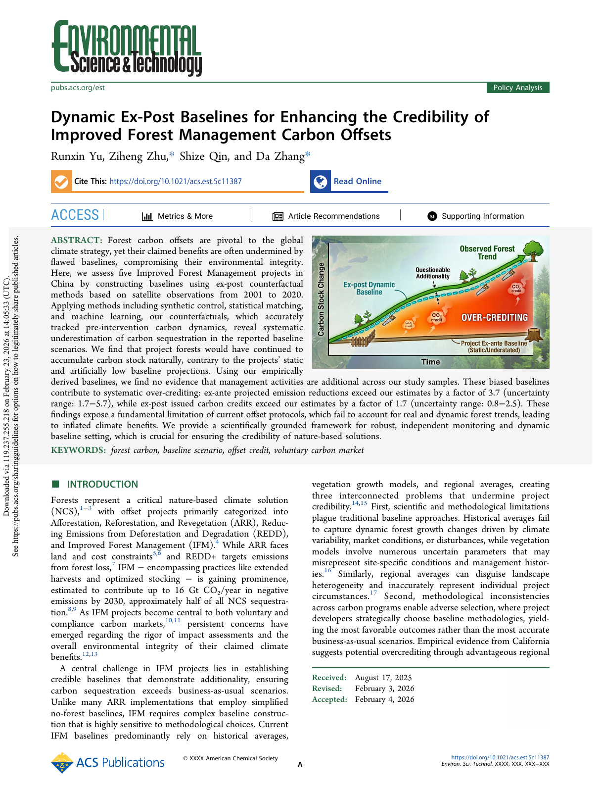 First page of the Environmental Science & Technology paper